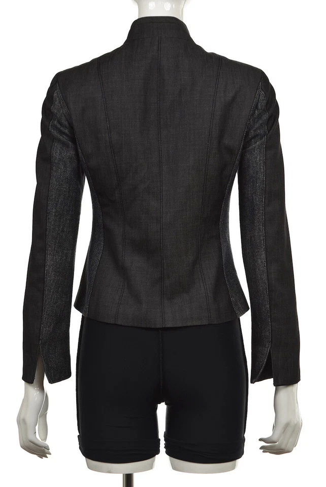 Blazer Worth Mujer Talla 2 Negro Gris Rojo Rayas Manga Larga Lana Chaqueta Informal Foto 2 de 4