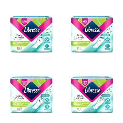 LIBRESSE Daily V-Fresh Super Slim Liners - 1mm Thin Comfort (4 X 40 LINERS)