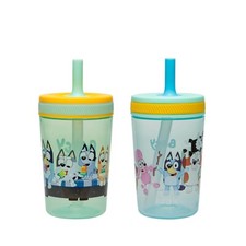 Bluey Kelso Toddler Cups For Travel or At Home, 15oz 2-Pack Durable Plastic Sipp