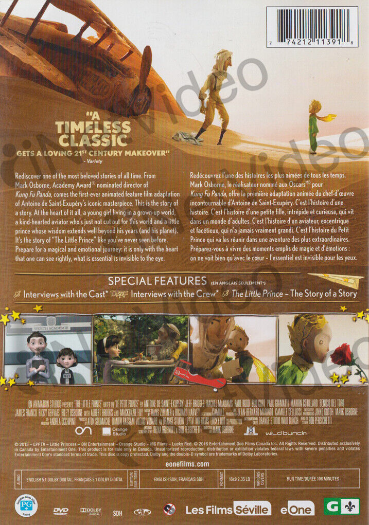 The Little Prince (Bilingual) (Canadian Releas New DVD