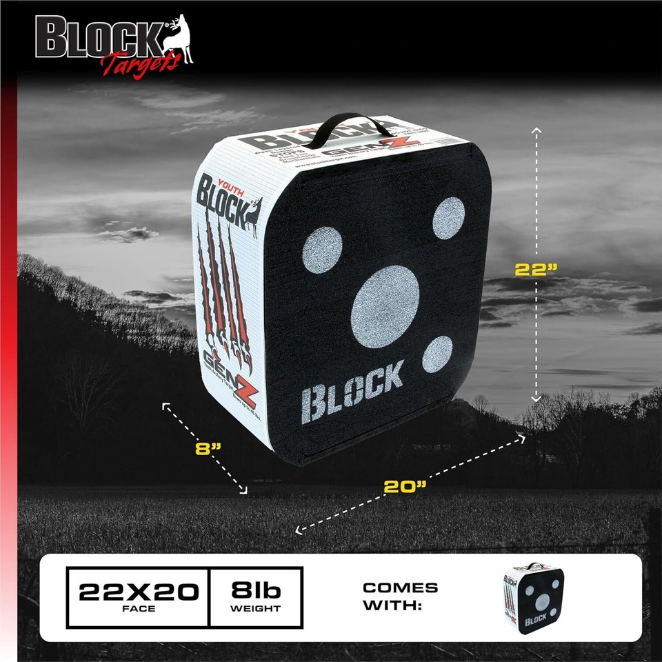 Block GenZ Youth Open Archery Arrow Target Patented Open Layer Design