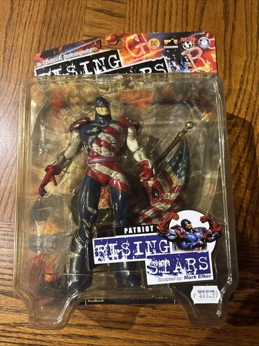 J. Michael Straczynski's Rising Stars Patriot 6.5"in Figure w/Flag & Base  - product listing photo