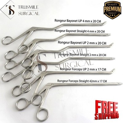 Rongeur Bayonet Disc Cushing Forceps Straight Up 2,4 mm 6 PCs Set