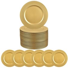 100 Pcs Charger Plates Bulk 13in Round Dinner Plate Chargers For Wedding Party