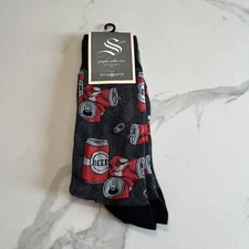 Socksmith Men's Crew Socks Crushing It Beer Cans Gift For Him Novelty Footwear