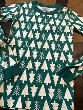 HANNA ANDERSSON TREE AOP PAJAMA TOP 14 160 CHRISTMAS HOLIDAY ORGANIC COTTON