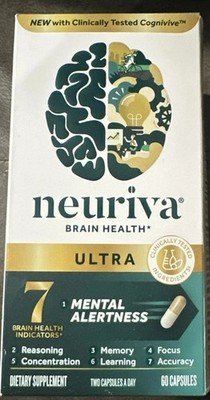 Neuriva Ultra Brain Health Mental Alertness Memory Focus (60 Caps) Exp 01/27+