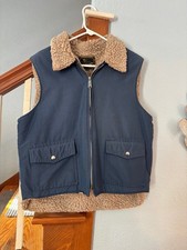 Westwind USA made Sherpa lined blue vest XL vintage hunting western cowboy