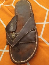 Faded Glory Brown Flip Flop Sandals Stitched Synthetic Women's Size 7 y2k 2000s