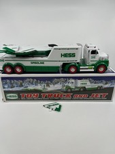 2010 Exclusive Hess Truck with Jet Working Lights Broken Wing See Pics
