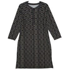 J.McLaughlin Black Tan Print Tunic Dress XL Stretch