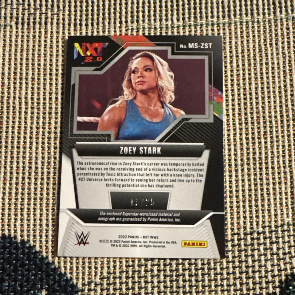 ZOEY STARK "MULTI COLOR MEMORABILIA AUTOGRAPH CARD /25" PANINI WWE NXT 2.0 2022 - Image 2 of 4