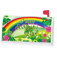  Happy St.Patrick's Day Shamrock Clover Floral Rainbow Decoration Mailbox 