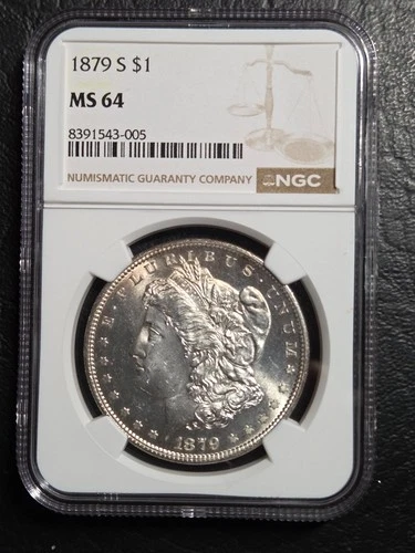 Beautiful 1879 S Morgan Silver Dollar NGC Graded MS64