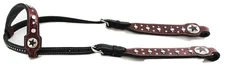 Horse Show Bridle Western Leather Rodeo  Headstall Breast Collar Red 8835A