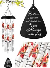 Memorial Wind Chimes Sympathy Gift for Loss of Loved One Mom 32'', Cardinal