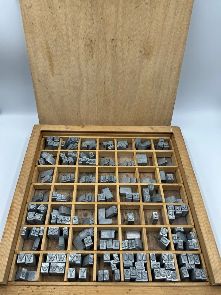 Vintage Mixed Lot Letterpress Type Metal Printing Block Antique Alphabet Numbers - Image 2 of 4