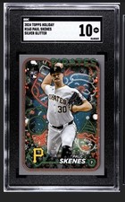 Paul Skenes (RC) - 2024 Topps Holiday Silver Glitter, Pirates SGC 10
