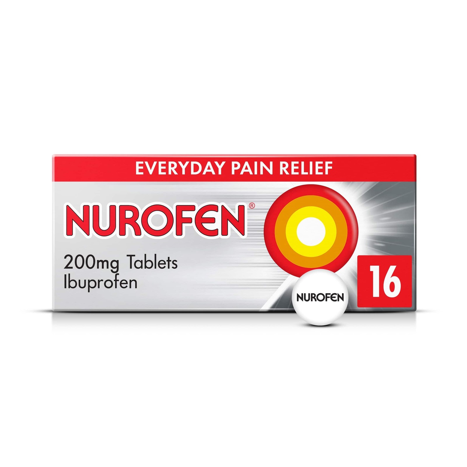 Ibuprofen 200mg Tablets, 16 Caplets for Headache, Migraine, Back Pain, Cold &...