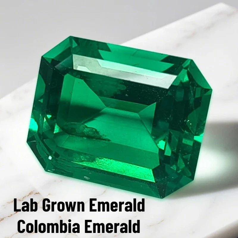Lab Grown Colombia Emerald Emerald Cut Gemstone Loose Stone With AGL Certificate - Image 2 of 4
