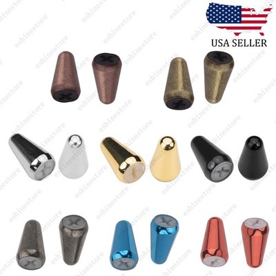 2 Pcs Guitar 3-5 Way Switch Metal Tip Cap Switch Knob For Fender Stratocaster