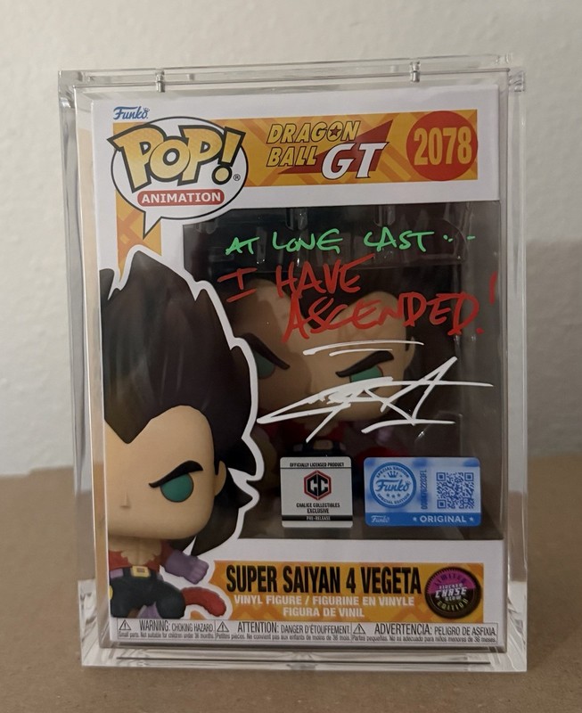 SUPER SAIYAN 4 VEGETA FLOCKED GLOW CHASE  PR AUTO/QUOTE BY CHRIS SABAT JSA CERT