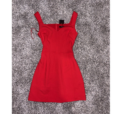 french connection red bodycon dress French Connection Whisper Boat Neck Dress in Crimson Red