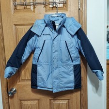 Columbia Jacket Youth 10/12 Blue Gray Insulated Winter Ski Snow Coat