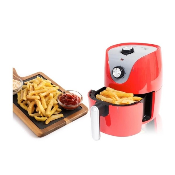 Freidora Aire 2,2L 360º Sin Aceite Air Fryer 200º Temporizador 60min Roja