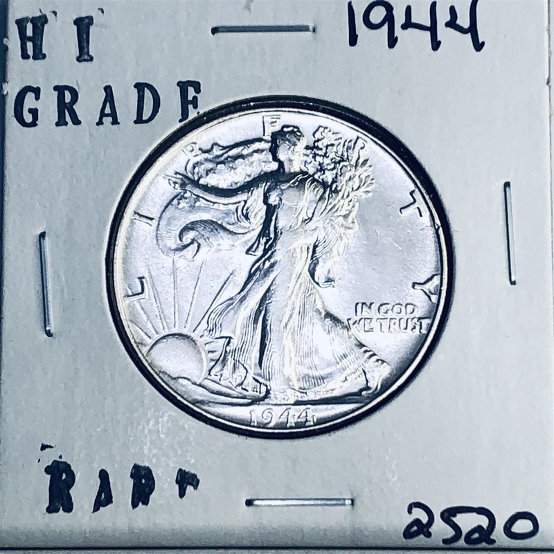 1944 LIBERTY WALKING SILVER HALF DOLLAR HI GRADE U.S. MINT RARE COIN 2520