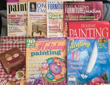 Lot of 7 Variety Tole Painting Magazines  5 Tole Pattern Booklets Furniture