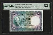 i-200038 Iceland 50 Kronur 1928. PMG 53 About UNC