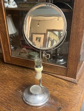 Vintage Shaving Stand Beveled Mirror Brush Vanity Barber Brush MCM