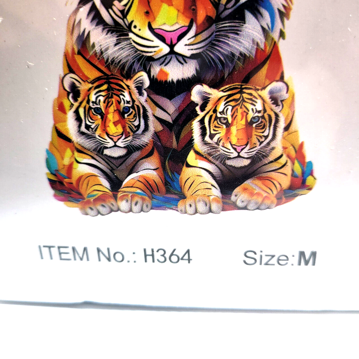 Wooden Tiger & Kittens Jigsaw Puzzle Unique Shapes Size 8.1