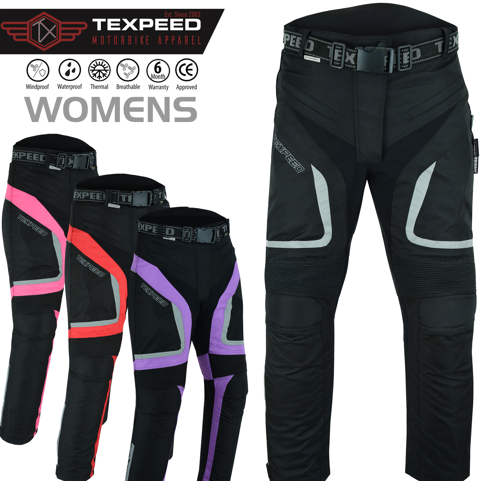 Mujer Moto Pantalones Impermeable Mujer Con Motociclista Armadura Pastillas