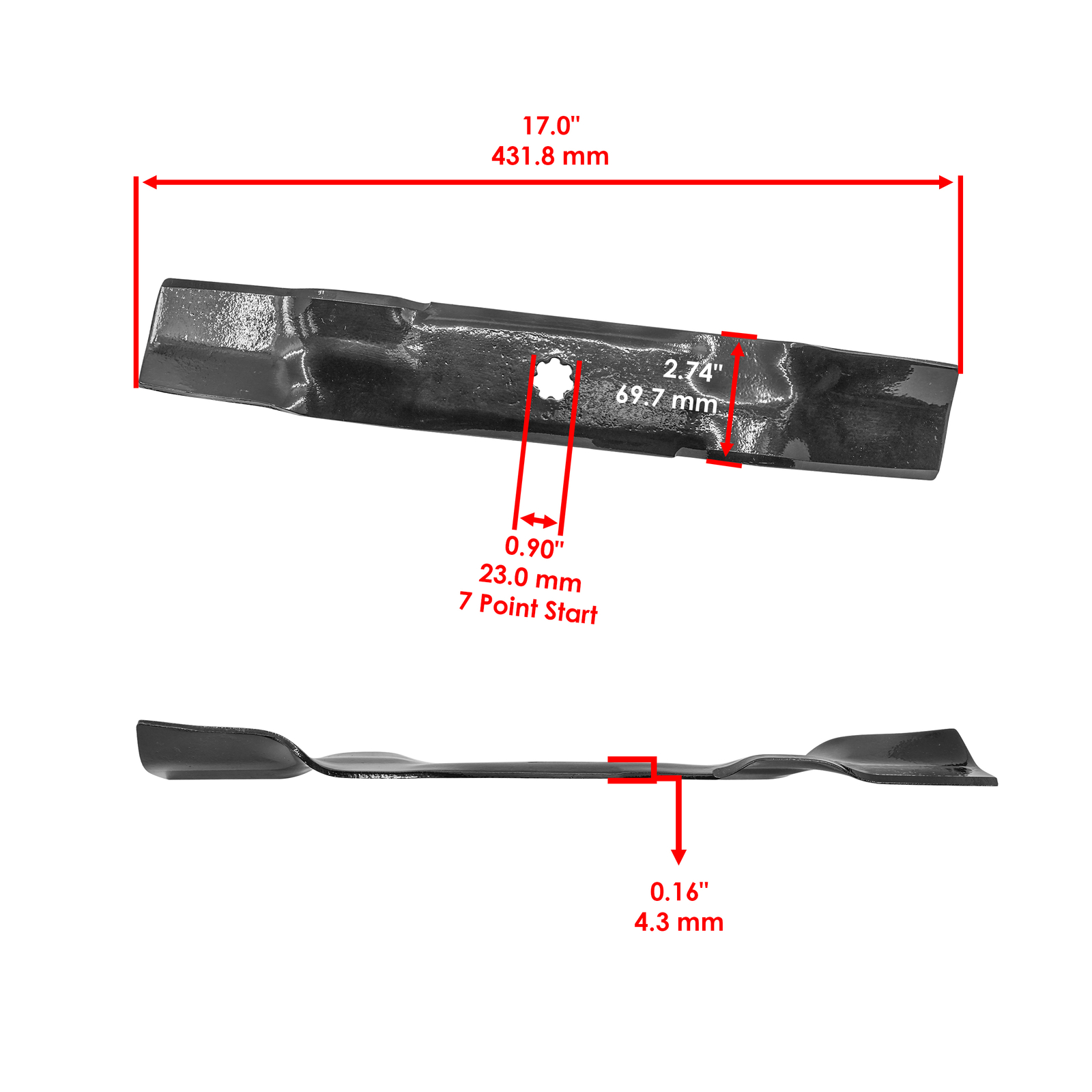 3 Deck Blade For John Deere 145 155C D140 D150 D160 LA130 LA140 GX21784
