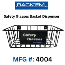 Safety Glasses Dispenser Box (Rack'em #4004) holds 12-18 pairs - easy to mount