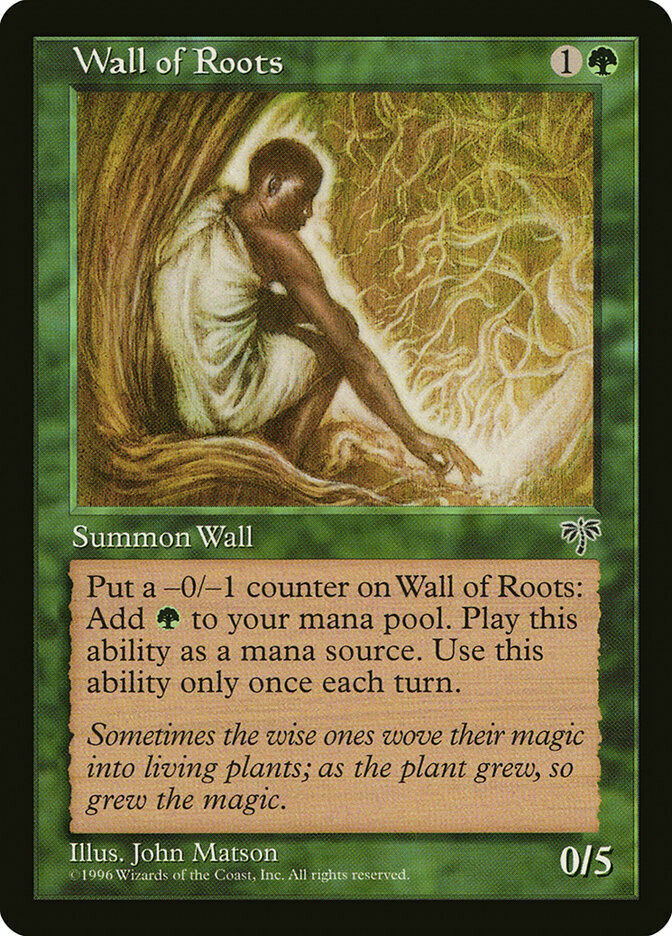 Wall of Roots Mirage MtG LP to NM