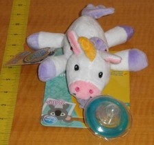 New Nuby Pacifier Combo Set Cherry Shape 0-6 m Snoozies Unicorn plush