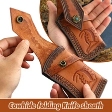 Cowhide Folding Knife Sheath for Belts Knife Cover Knife Storage Pouch