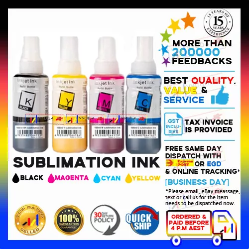 Dye Sublimation Ink for all Epson EcoTank printers ET-2810 2811 1810 4800 5800 - Picture 2 of 6