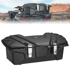 ATV Rear Rack Cargo Box Locking Storage Box Bed For Polaris Yamaha 0.75"-1" Tube