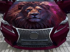 Car Hood Wrap Lion Sticker Predator Wild Cat Color Custom Decal 5