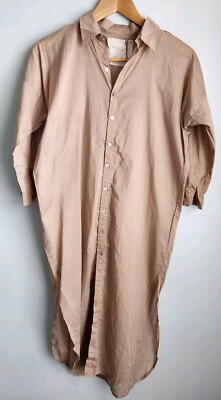 NWT Acacia Honey Sz XXL Girls Button Down T-Shirt Dress in Mocha 100% Cotton