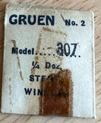 Gruen #2 EB401 CAL307  1/4 DOZEN WINDING STEMS FACTORY NOS  WATCH REPAIR WP1