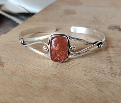 Sun Gemstone 925 Sterling Silver Top Quality Beautiful Adjustable Bangle SR1300
