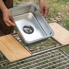 Stainless Steel Camping Bar Sink Outdoor Washing Sink for Garage Fishing BBQ