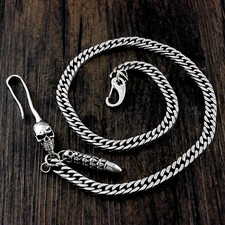 Stainless Steel Heavy Pants Wallet Chain Biker Skull Hook Jeans Keychain