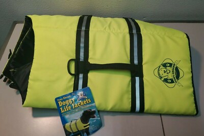 Paws Aboard Big Dog Life Jacket Vest Swimming  Boating Neon Yellow XL 90 lbs +