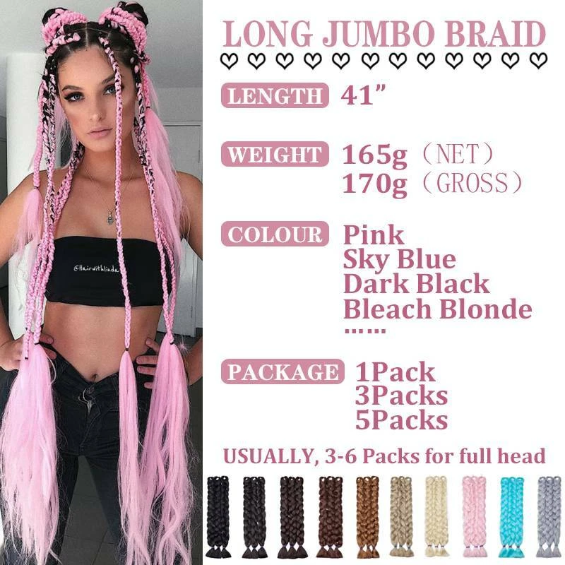 Длинная коробка косы Рождество Jumbo плетение волос расширения натуральный как человек - Изображение 4 из 4